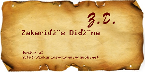 Zakariás Diána névjegykártya